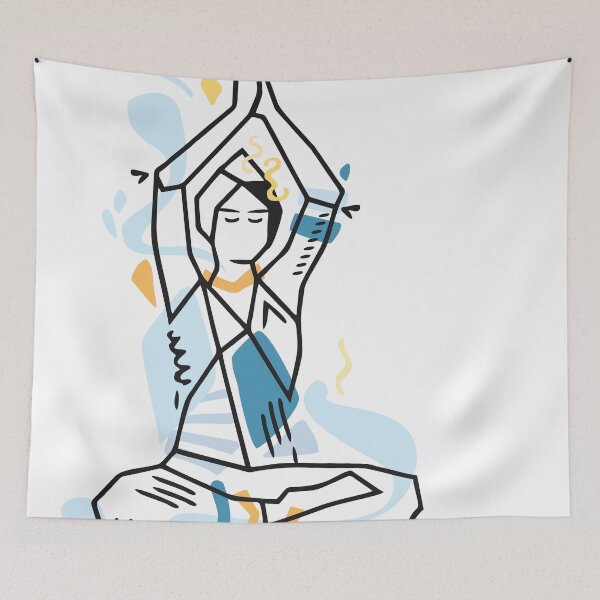 Item preview, Yoga geometric asanas - meditation lotus pose with hands up designed and sold by XOOXOO.