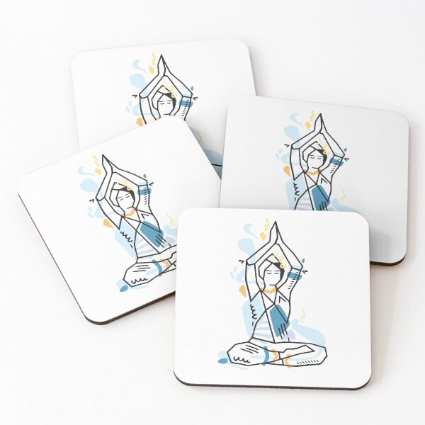 Item preview, Yoga geometric asanas - meditation lotus pose with hands up designed and sold by XOOXOO.