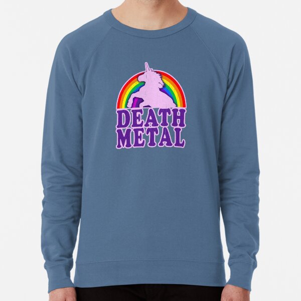 Item preview, Funny Death Metal Unicorn Rainbow (vintage distressed look) designed and sold by ROBOTFACE T-Shirts.