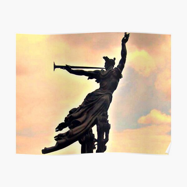 Louisiana State Monument, Gettysburg Battlefield, PA - St Barbara soaring over the mortally wounded Poster
