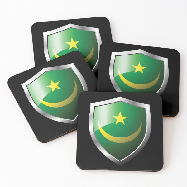 Item preview, Strong Mauritania Flag Shield Country designed and sold by HelloFromAja.