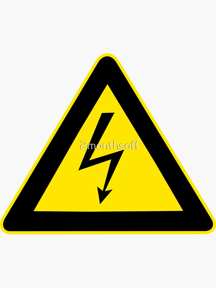 "Warning sign. Lightning bolt. " Sticker for Sale by 2monthsoff Redbubble