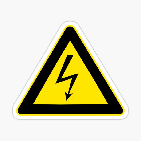 Item preview, Warning sign. Lightning bolt.  designed and sold by 2monthsoff.