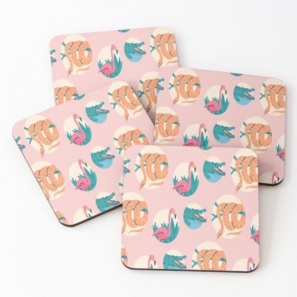Item preview, Jungle animals crocodile snake flamingo pattern patterned designed and sold by Onair555.