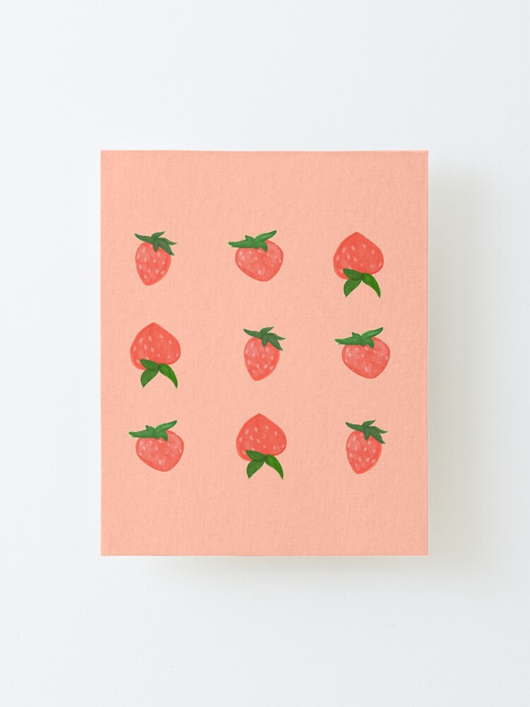 Fruit Painting Cute Strawberry Illustration Mounted Print By Beaucoupspookoo Redbubble