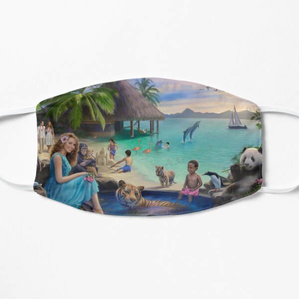 A Pool in Paradise Flat Mask