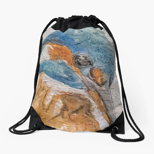 Kingfisher Art Drawstring Bag