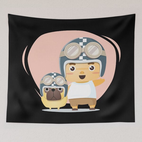 Item preview, Boy and Dog in Auto Racing Costume designed and sold by MonkeyBusinessC.