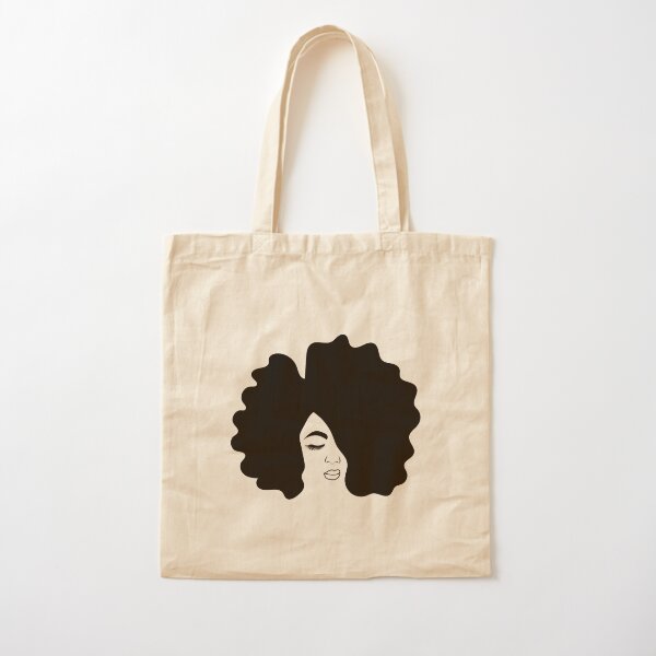 Black Woman Tote Bag Ombre Afro Hair Woman Natural Hair Tote 