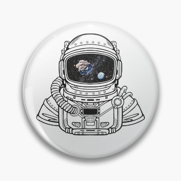 Item preview, SPACEMAN RAINBOW MEETS ASTEROID black and white - white/ Asteroid Day - digital art - by Iona Art Digital designed and sold by IonaArtDigital.