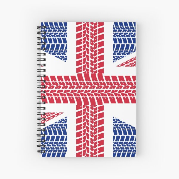 Tire track Union Jack British Flag Spiral Notebook