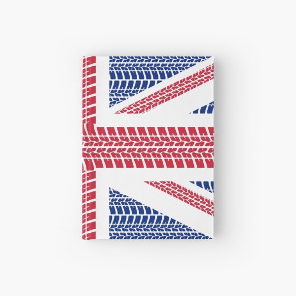 Tire track Union Jack British Flag Hardcover Journal