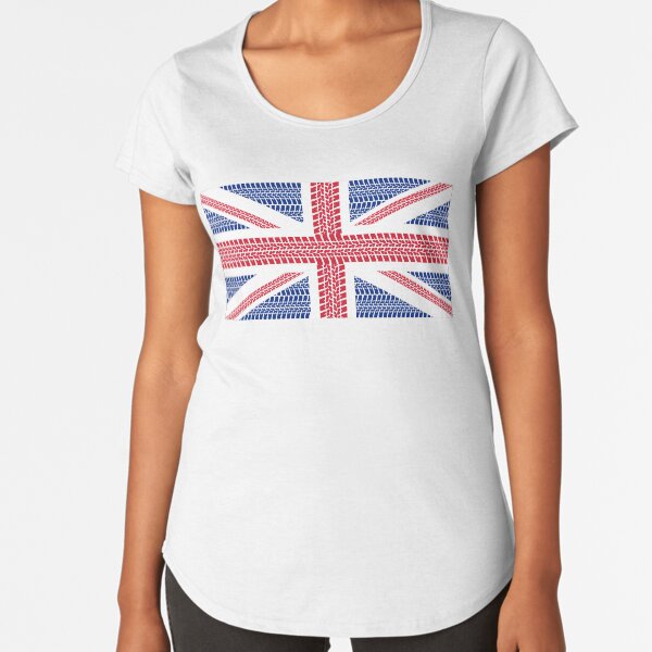 Tire track Union Jack British Flag Premium Scoop T-Shirt