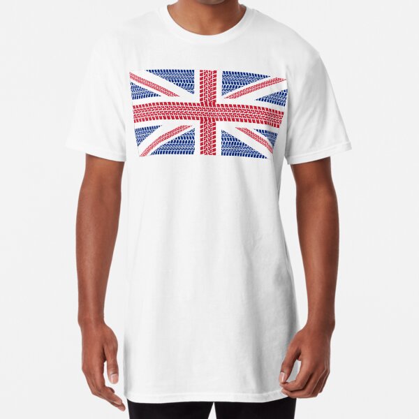 Tire track Union Jack British Flag Long T-Shirt