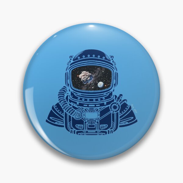 Item preview, SPACEMAN RAINBOW MEETS ASTEROID - blue / Asteroid Day - digital art - by Iona Art Digital designed and sold by IonaArtDigital.