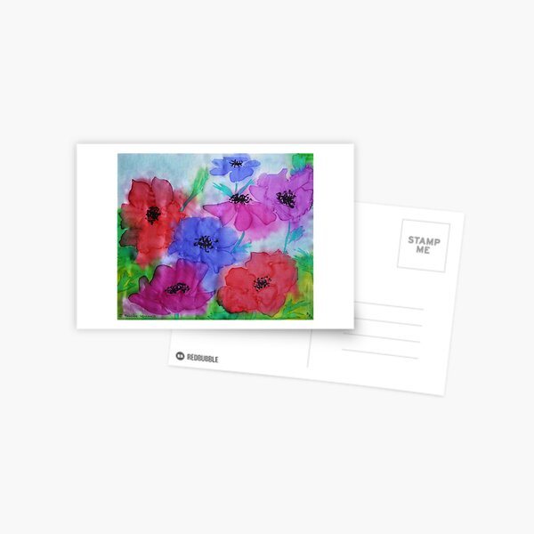 Anemones on silk Postcard