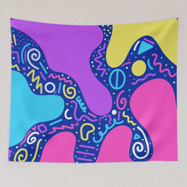 Item preview, Fluid Memphis Pattern Blue Background designed and sold by ItsJacobb.