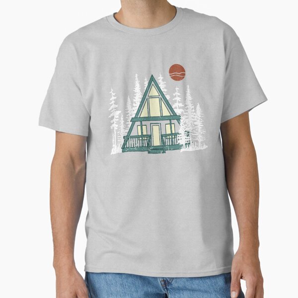 Vista previa del artículo con la obra «Vintage A Frame Cabin», diseñado y vendido por GreatLakesLocal.