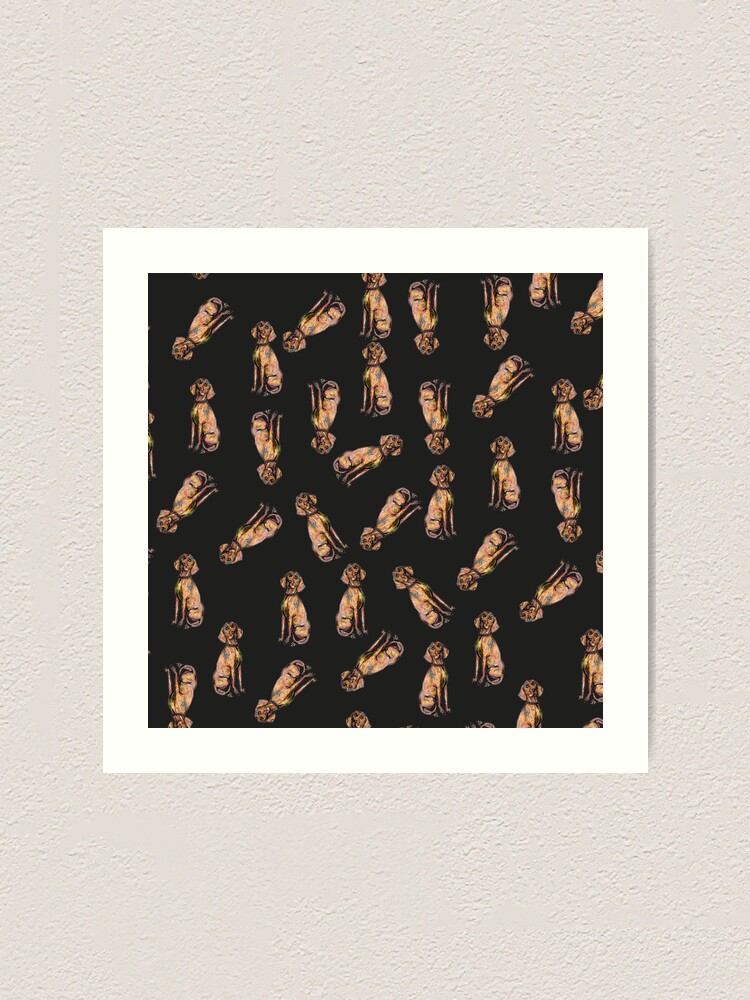 Alternate view of Dog Pattern 2 Black Art Print