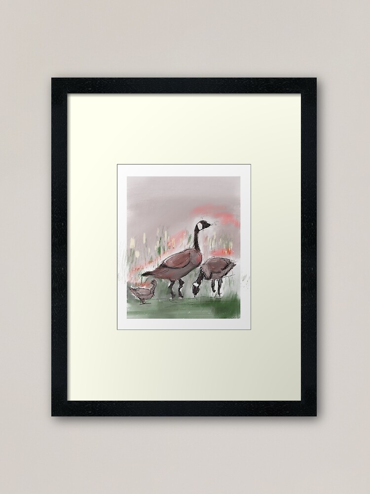 "Enfield CT goslings at Brooks Brothers" Framed Art Print by JaskaE