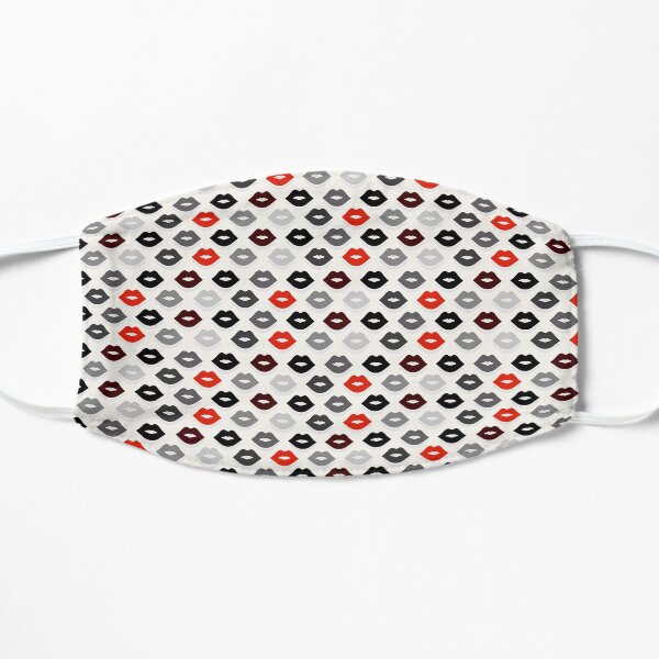 Red and Black Lips Pattern Mask