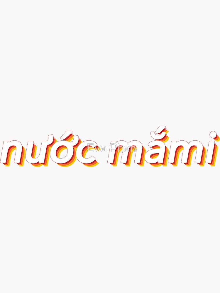 Pegatina «Nuoc Mami Salsa de pescado vietnamita roja y amarilla Vietnam