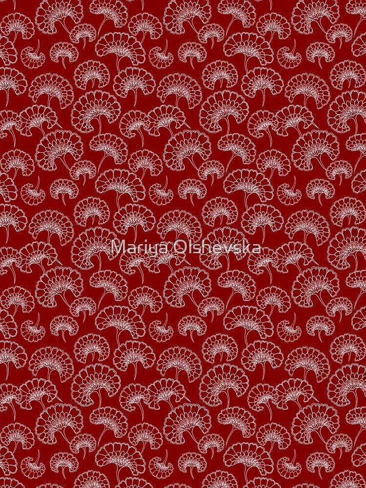 Red and White Marigold Pattern by OzureFlame