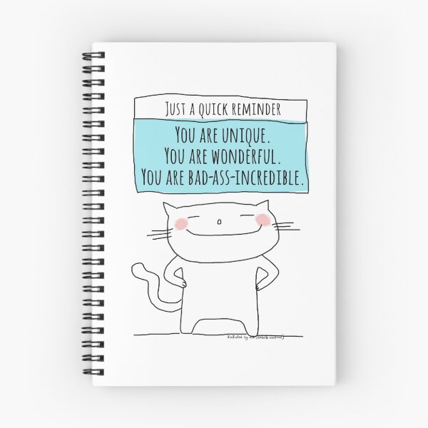 Item preview, A quick reminder... you are wonderful. / Cat doodles designed and sold by eyecreate.