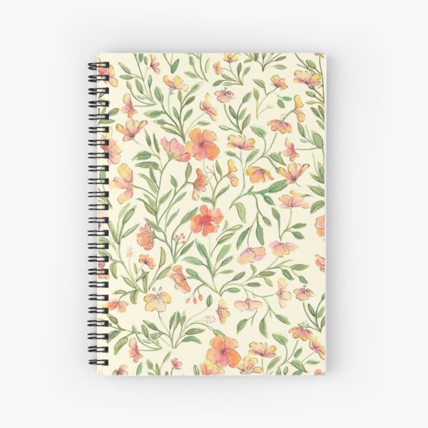 Watercolor Floral Pattern Spiral Notebook