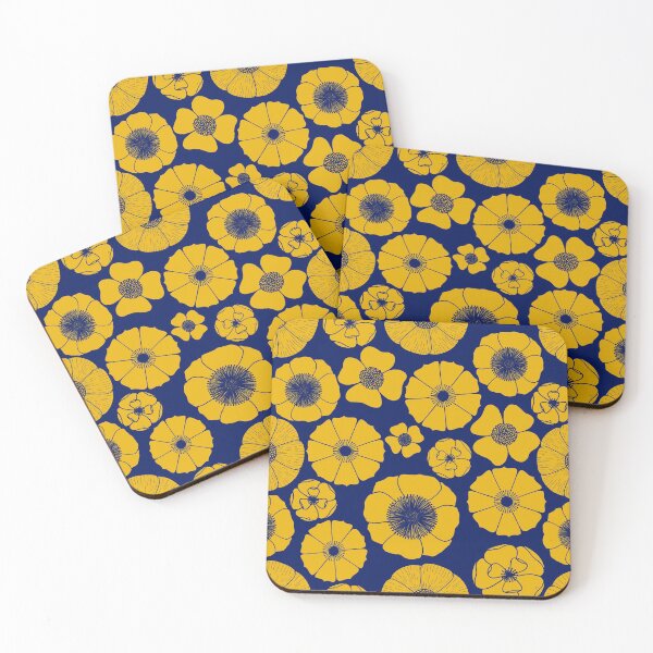 Item preview, Flower garden, yellow and blue pattern designed and sold by irisuniverse.