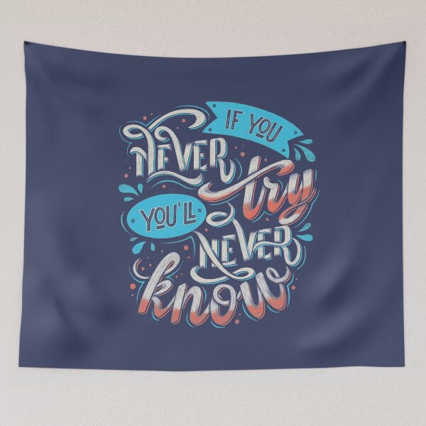 Item preview, If you never try you will never know.  designed and sold by BananiLettering.