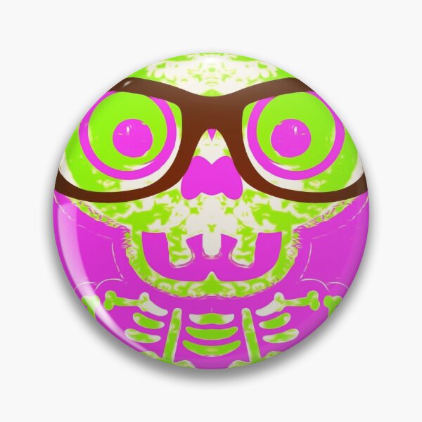Item preview, green skull and bone with glasses and pink background designed and sold by Mrvell.