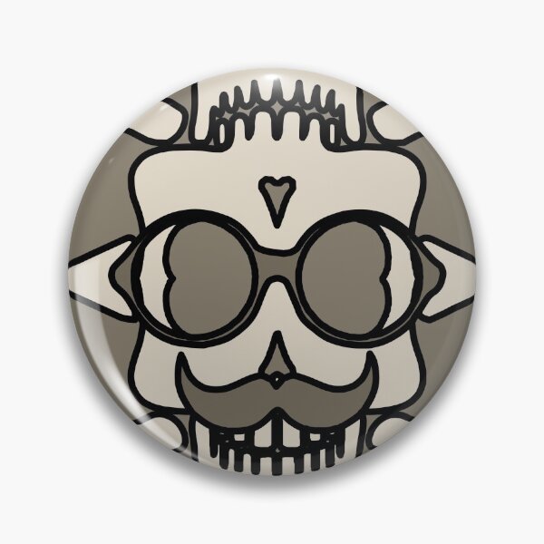 Item preview, skull with mustache bones mustache and grey background designed and sold by Mrvell.
