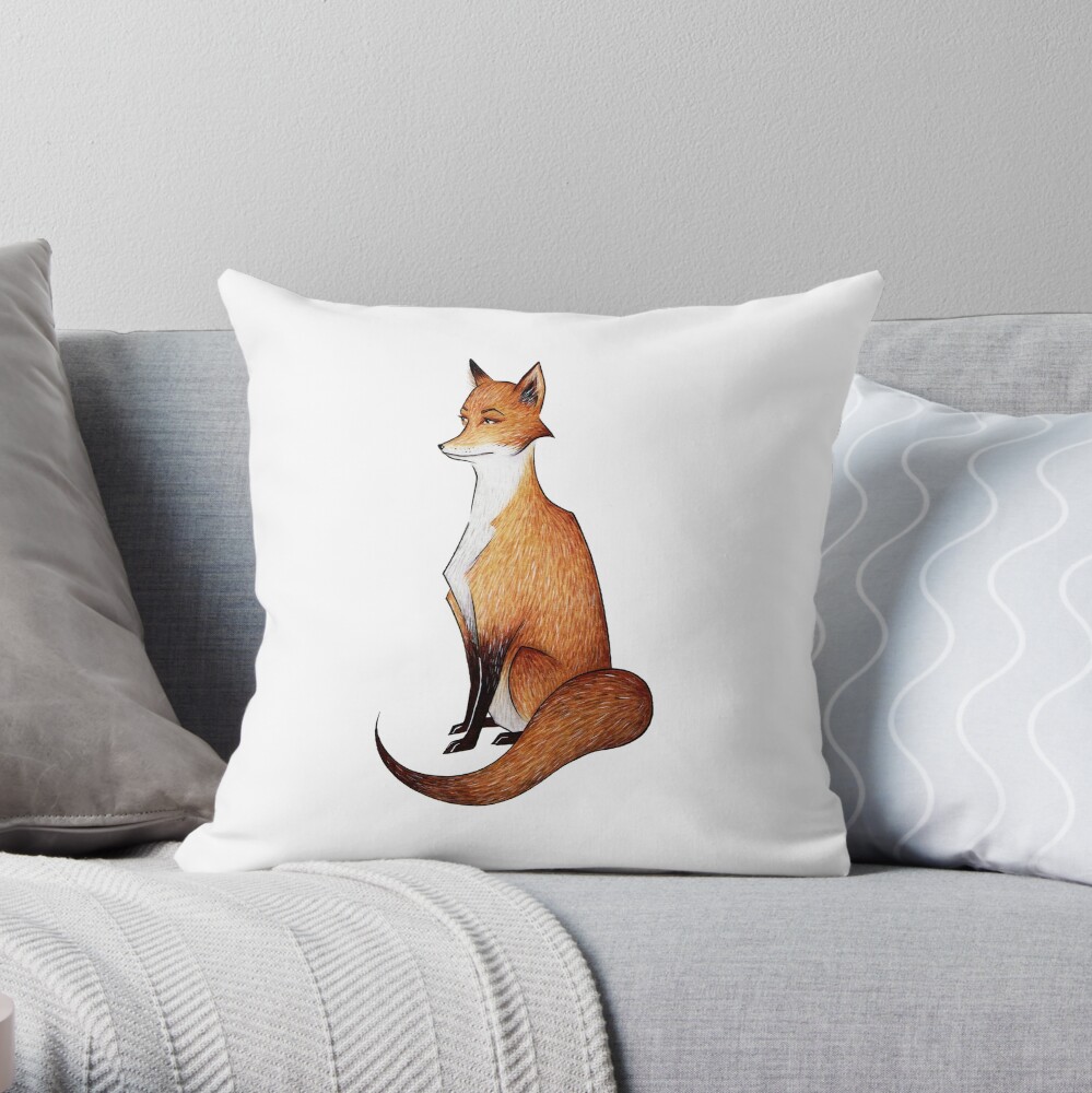 Serious Fox Throw Pillow