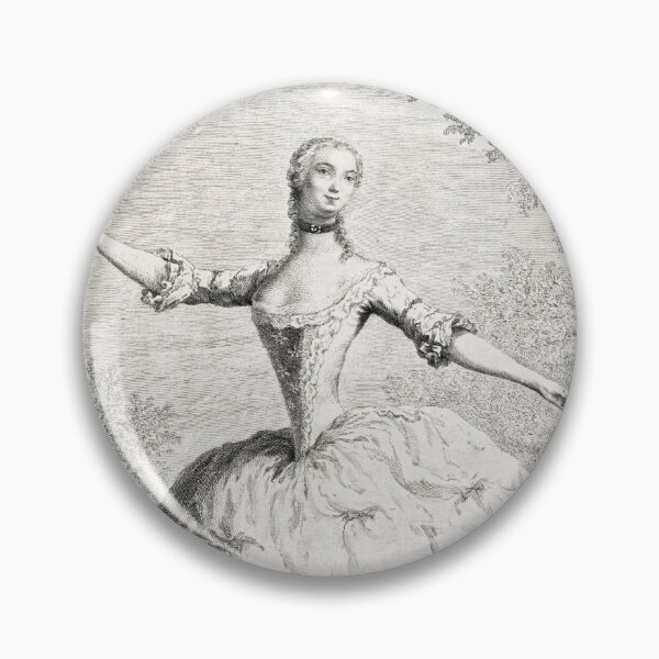 Item preview, The Dancers, 18th century French ballet woman, black white drawing designed and sold by VintageArchive.