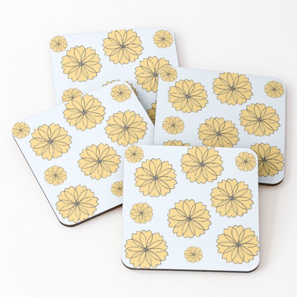 Item preview, Gold and Blue Flowers designed and sold by Sunflower-Farms.