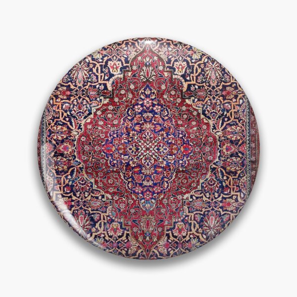 Item preview, Kashan Central Persian Silk Rug Print designed and sold by Vicky Brago-Mitchell®.