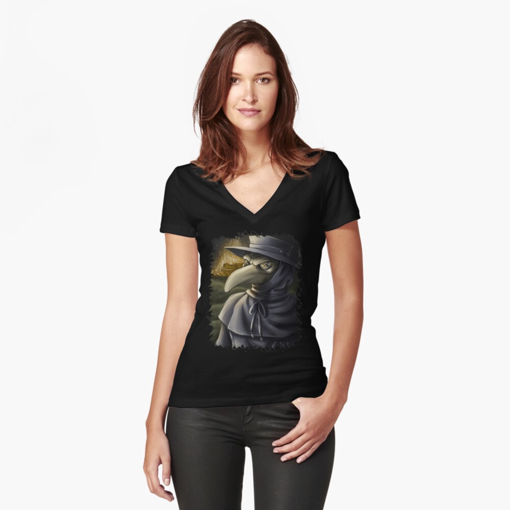 Item preview, Fitted V-Neck T-Shirt designed and sold by cybercat.