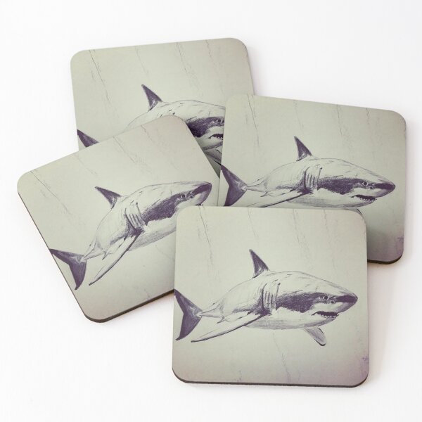 Item preview, Great White Shark pencil and charcoal sketch designed and sold by PaulBenbowArt.