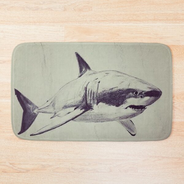 Item preview, Great White Shark pencil and charcoal sketch designed and sold by PaulBenbowArt.