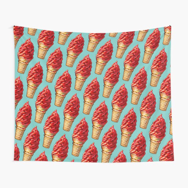 Cherry Dip Ice Cream 2 Pattern Tapestry