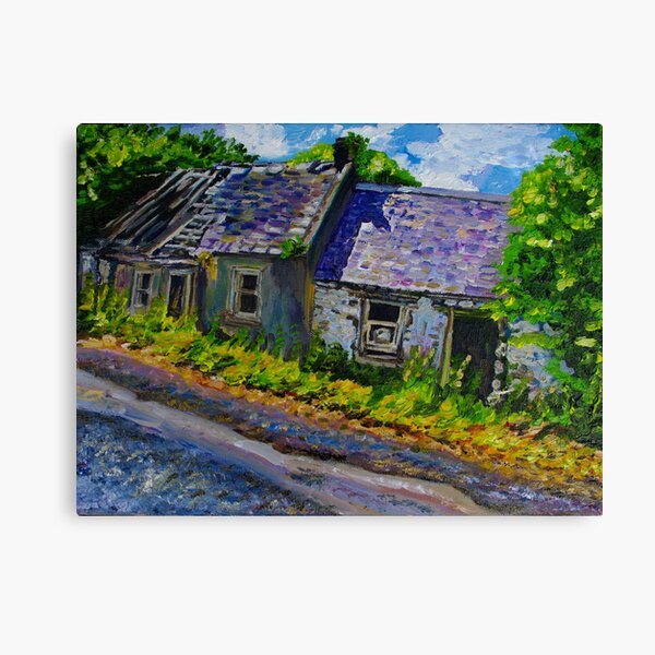 "Ruined Cottages, Roadside, Castlelough, County Tipperary." Canvas Print