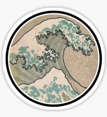 The great wave - Awesome Round design Sticker