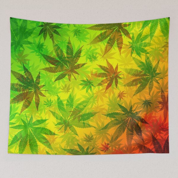 Item preview, Rasta Colors Leaves Nature Pattern designed and sold by BluedarkArt.