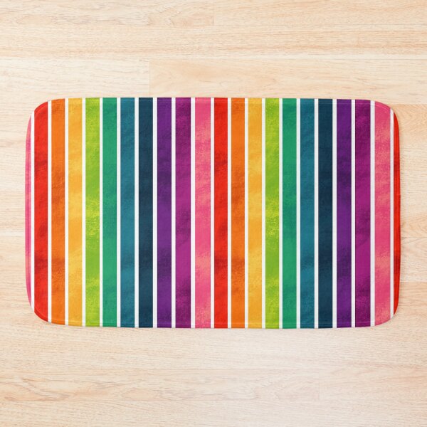 Rainbow Stripes Bath Mat