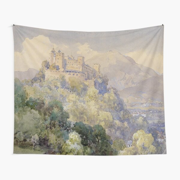 Item preview, Overlooking the Hohenwerfen Fortress in Salzburg by Edward Theodor Compton designed and sold by VintageArchive.