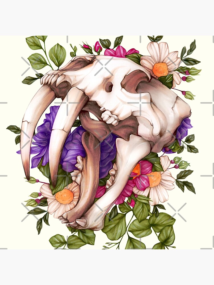 Thumbnail 2 of 2, Tote Bag, Sabertooth Skull designed and sold by E Moss.