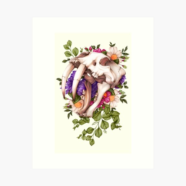 Sabertooth Skull Art Print