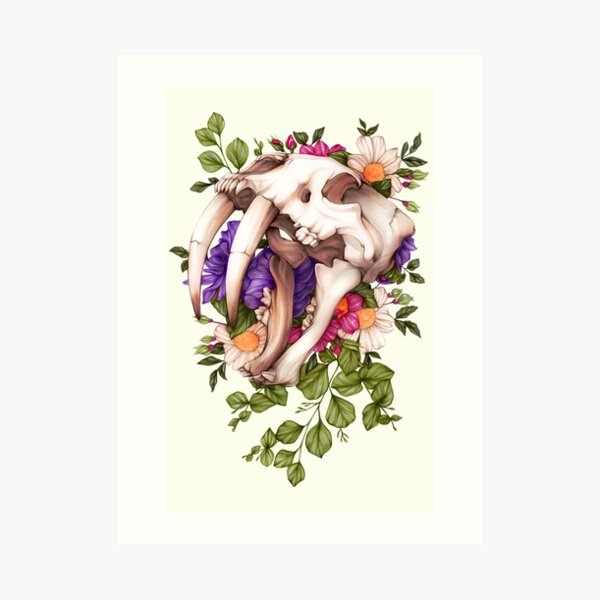 Sabertooth Skull Art Print