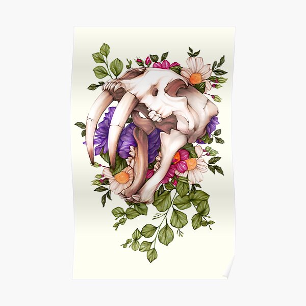 Sabertooth Skull Poster